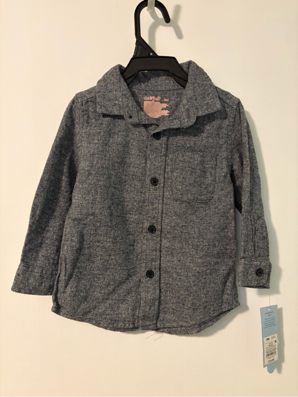Kids' Heather Gray Button-Up Jacket Shirt